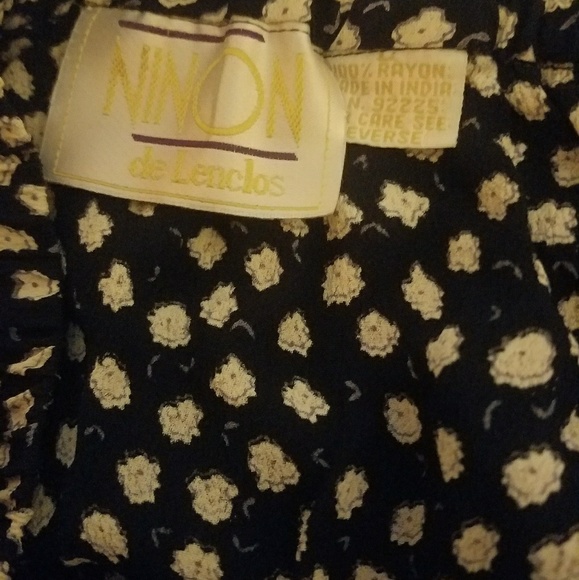 Vintage-style blue and cream maxi/midi skirt - Picture 3 of 3